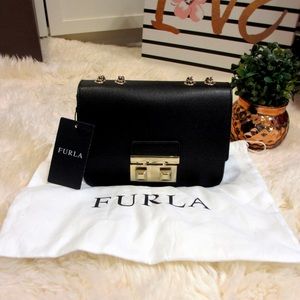 FURLA Bella Mini Chain Leather Crossbody Bag New